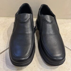 Gallus Men's Black Slip-On Block Heel Square Toe Loafer Dress Shoes Size 13